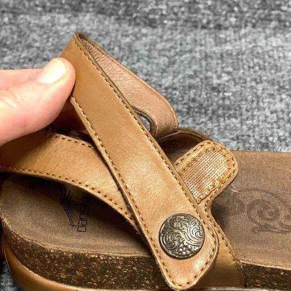 Dansko Womens Paola Leather Tooled Cork Slingback Sandals US 10 EU 40 Strappy - Picture 12 of 15